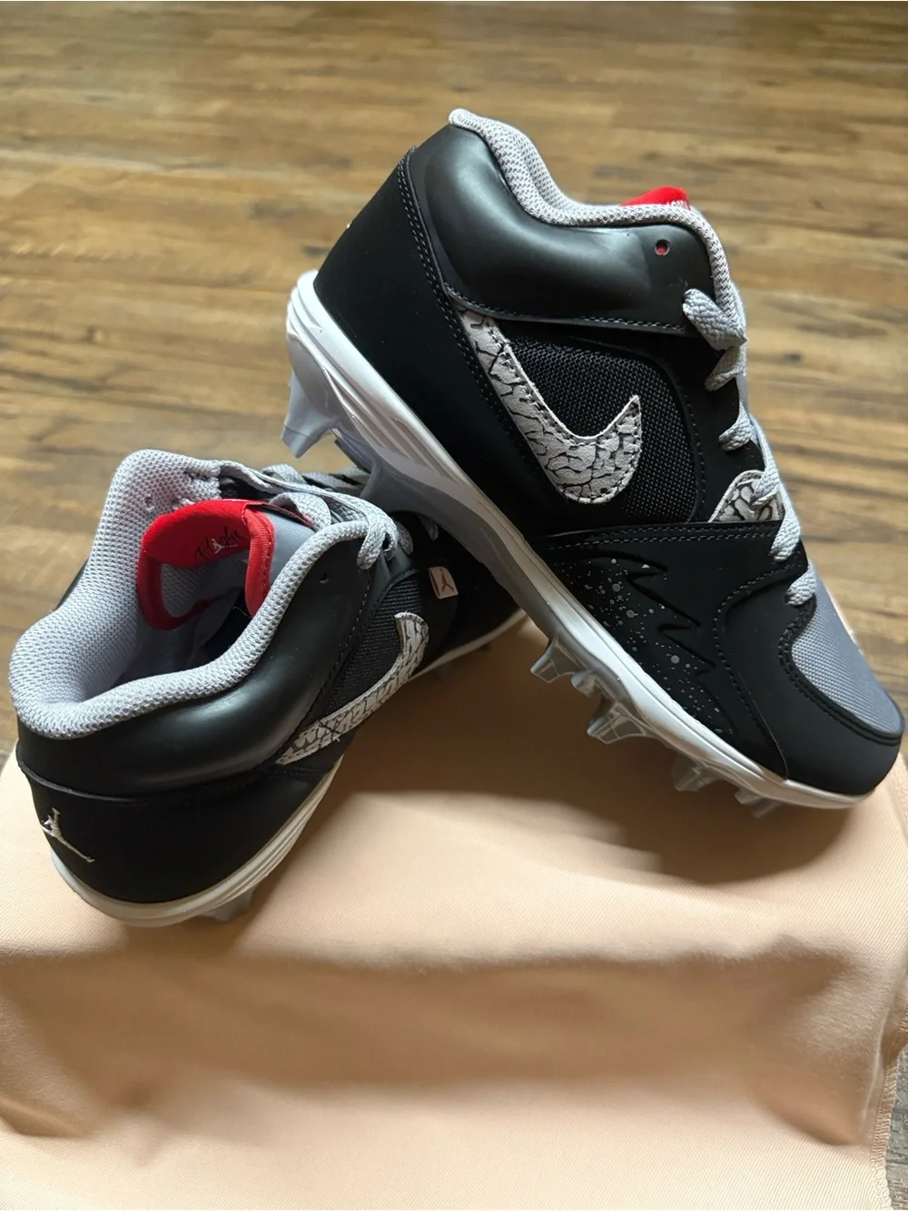 Jordan Stadium 90 TD Men's Football Cleats “Team Silver/Black”